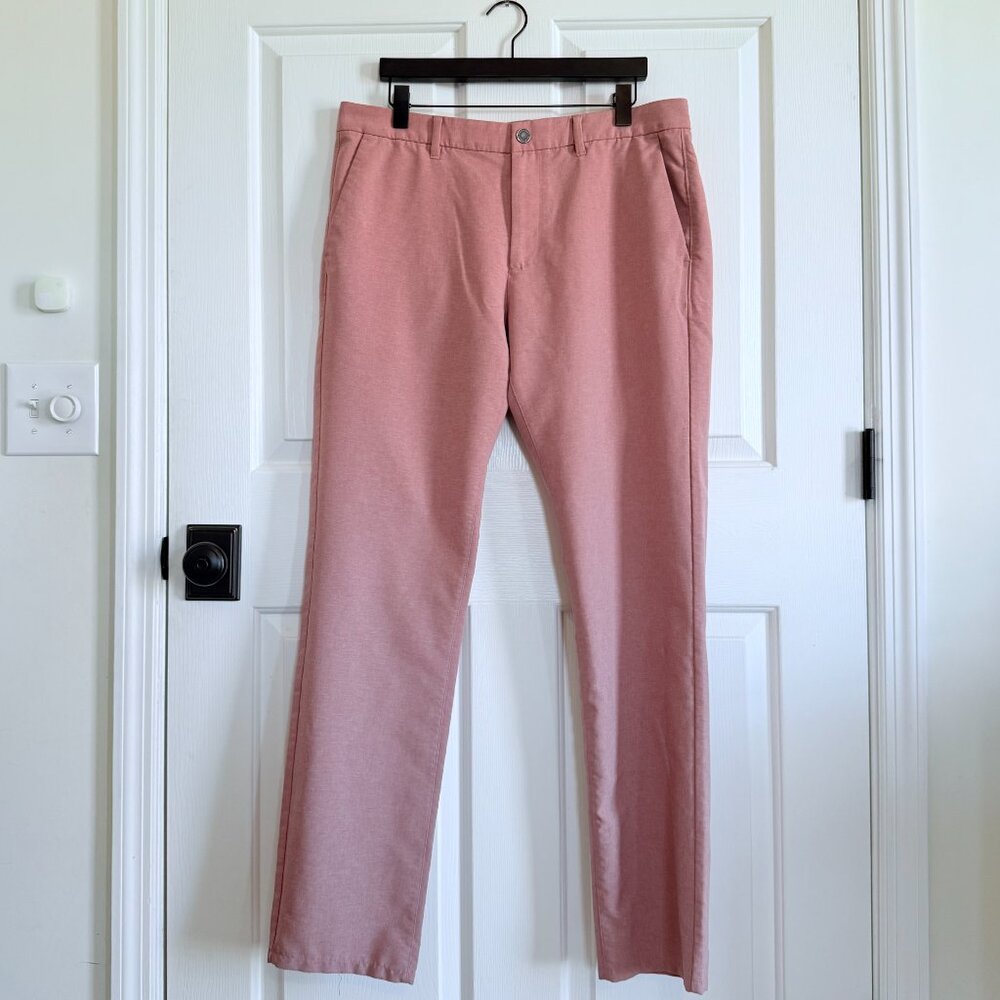 Bonobos Heather Rose Pink Performance Link Pants 35 x 34